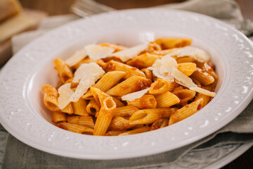 Pasta With Bolognese Sauce. Typical Italian Dish.