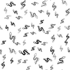 Black Eel fish icon isolated seamless pattern on white background. Vector