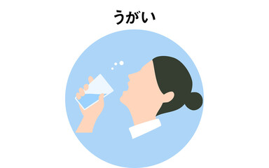 女性版うがいをするアイコン