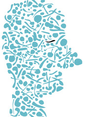 abstract human face mess element illustration