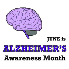 Alzheimer's Disease Awareness Month in June vector square background.