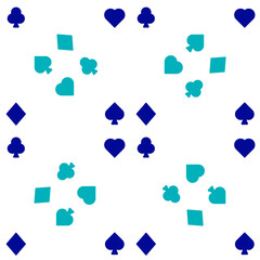 Blue Deck of playing cards icon isolated seamless pattern on white background. Casino gambling. Vector