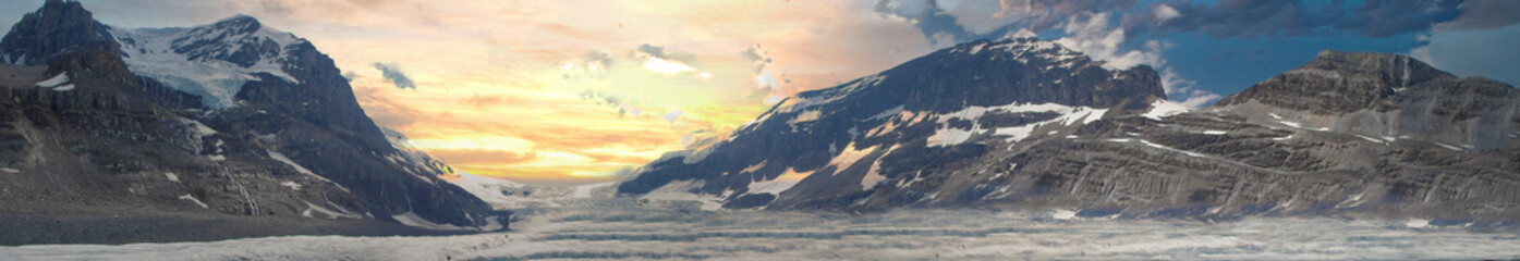 panorama picture from the top of the mountain at winter