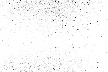 Distressed black texture. Dark grainy texture on white background. Dust overlay textured. Grain noise particles. Rusted white effect. Grunge design elements. Vector illustration, EPS 10.