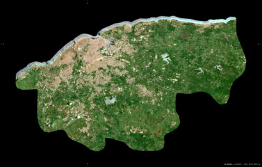 Obraz premium La Habana, Cuba - black solid. Sentinel-2 satellite