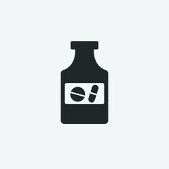 Bottle of medicine vector icon illustration 