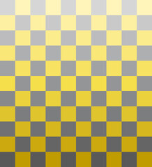 Abstract background with square shapes. Yellow gray checkered pattern. Gradient from dark to bright. Texture design for fabric, tile, cover, poster, textile, flyer, banner, wall. Vector illustration.