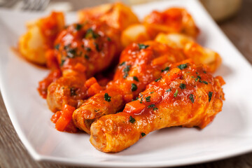 Chicken Cacciatora Italian traditional recipe. High quality photo