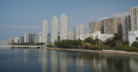 Fototapeta na wymiar Residential district in Sha Tin of Hong Kong