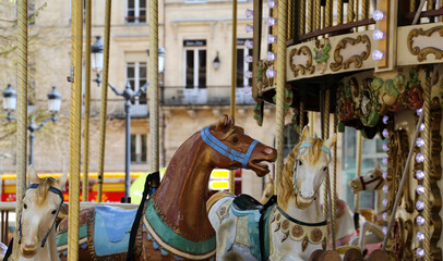 Fototapeta na wymiar Horses of a merry-go-round