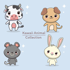 cute animal kawaii cartoon collection