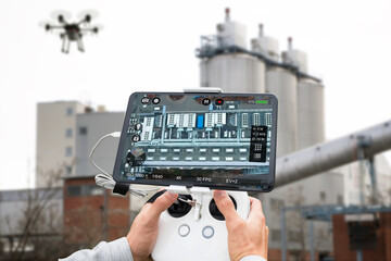 Man's Hand Operating The Quadrocopter