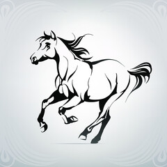 Fototapeta na wymiar Vector silhouette of a running horse
