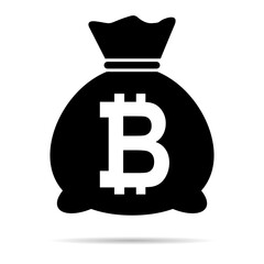 Fototapeta premium Money bag icon isolated on white background. Bank symbol, profit graphic, flat web sign