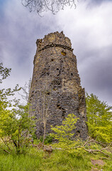 Ruine eines Turmes mitten im Wald
