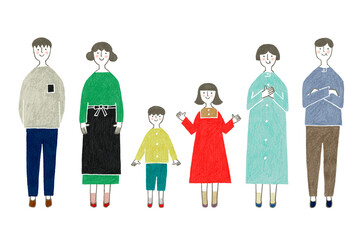 幸せな二世代家族