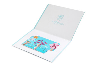 Gift card on white background