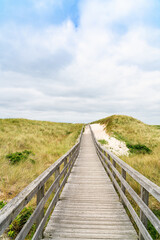 Fototapeta na wymiar Footpath on dune on Sylt. Germany.