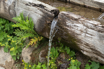 Cold water flowing at the summit of the Black Sea mountains.
