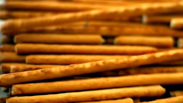 bread sticks At Bakery close-up