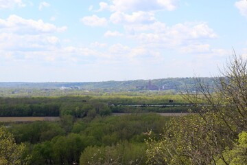 A beautiful view of the countryside on a sunny spring day.
