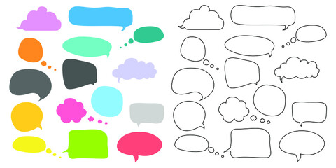 Collection of colourful Message bubbles vector. collection of chat bubbles chat boxes icons.
