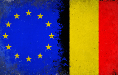 Belgium, Kingdom of Belgium and European Union, European Union Background - Watercolor Design