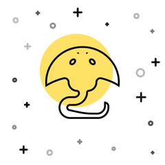 Black line Stingray icon isolated on white background. Random dynamic shapes. Vector