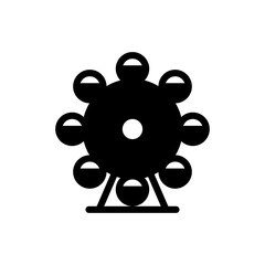 Ferris Wheel vector solid icon. Nature & Park symbol EPS 10 file
