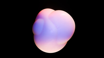 abstract deformed flesh-colored figure on a black background. 3d render illustration