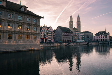 Obraz premium A nice and warm morning of spring 2021 in Zurich