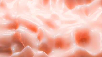 smooth wave surface of light pink color. 3d render illustration