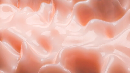 smooth wave surface of light pink color. 3d render illustration
