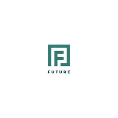 Letter F minimal flat business logo design