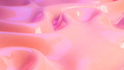smooth wave surface of delicate purple color. 3d render illustration