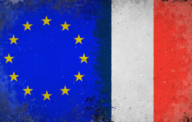 France, French Republic and European Union, European Union Background - Watercolor Design