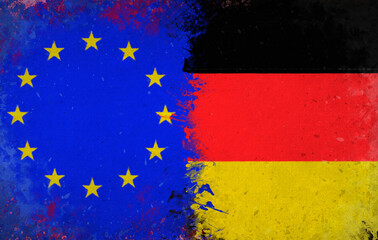 Germany, Federal Republic of Germany and European Union, European Union Background - Watercolor Design