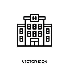 Hotel vector icon. Modern, simple flat vector illustration for website or mobile app.Hostel symbol, logo illustration. Pixel perfect vector graphics	