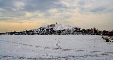 Fototapeta premium winter landscape with snow