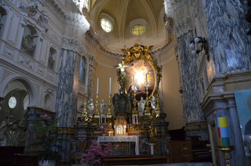 Turin, Italy - Interior of a beautiful church in Turin