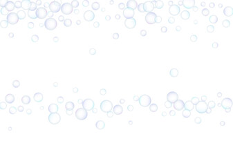 Soap bubbles flew randomly on a white background. Vector