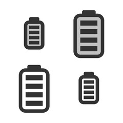 Pixel-perfect linear icon of  battery full charge built on two base grids of 32x32 and 24x24 pixels. The initial base line weight is 2 pixels. In two-color and one-color versions. Editable strokes