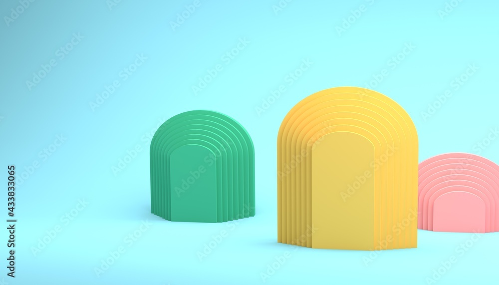 Poster abstract 3d render of objects