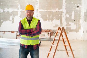 Portrait of handsome construction worker