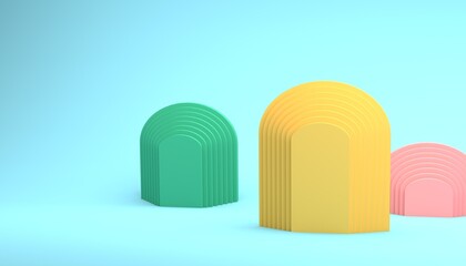 Abstract 3D render of objects