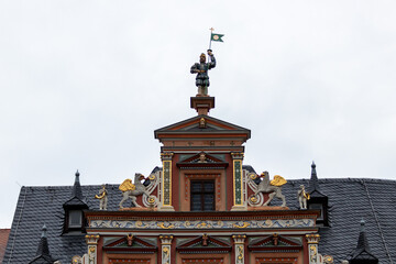 Fototapeta premium Facade of a historic building on the fish market in Erfurt