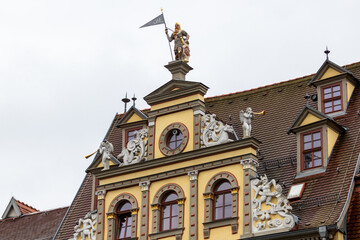 Fototapeta na wymiar Facade of a historic building on the fish market in Erfurt