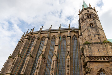 Fototapeta na wymiar View of the cathedral in Erfurt, Thuringia