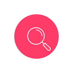 Magnifying glass icon, vector magnifier or loupe lens sign