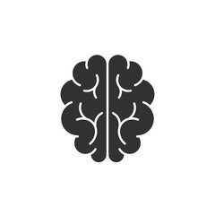 Brain icon, mind or intelligence flat vector sign